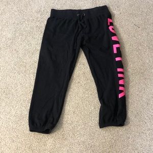 PINK black capris